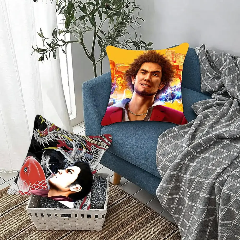 Yakuza Action Game L-Like a Dragon Cushion Cover Fluffy velvet Nordic style plush Living room sofa decorative