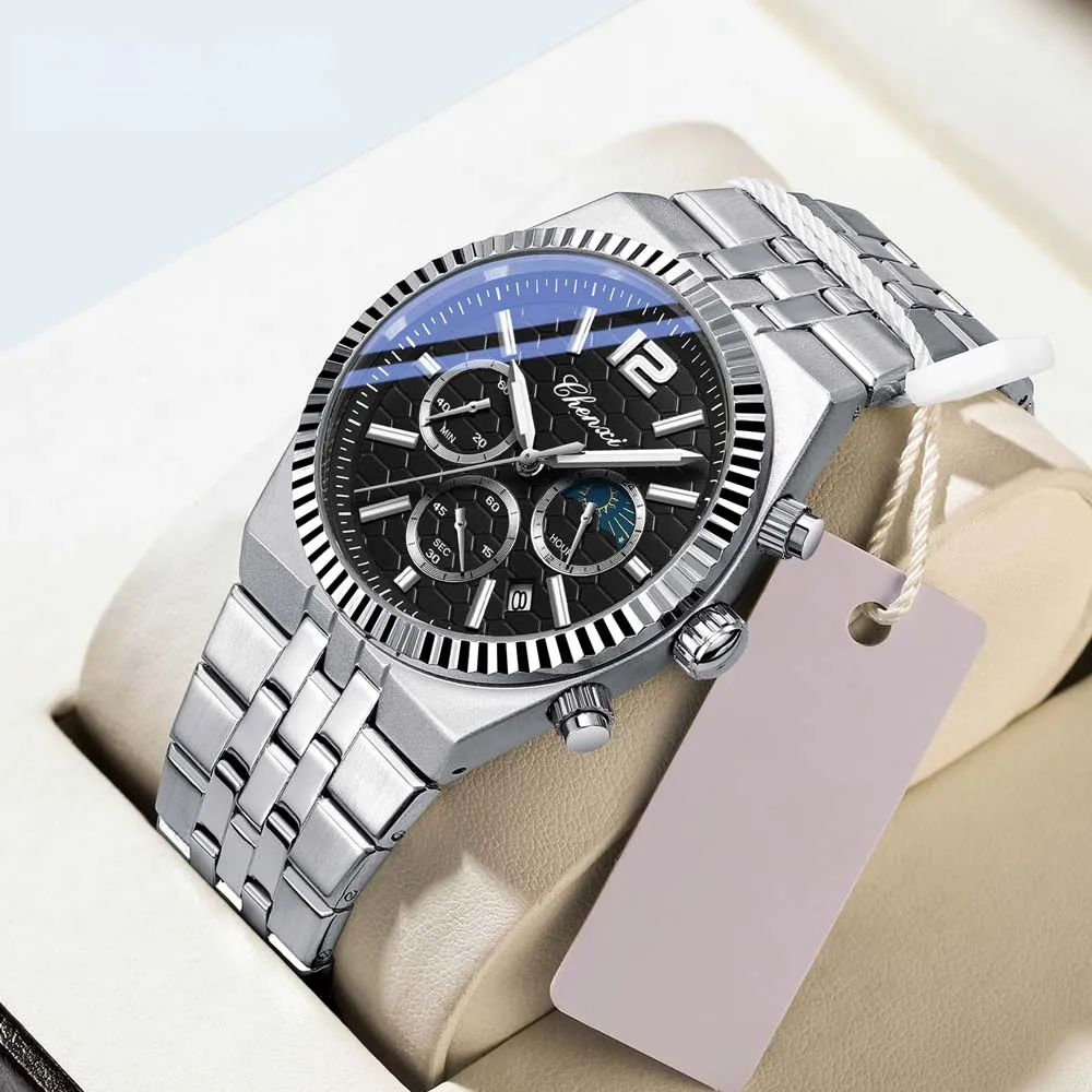 

Мужские часы CHENXI, новые, многофункциональные, стильные, водонепроницаемые, кварцевые, с указателем даты, в подарок мужчине.