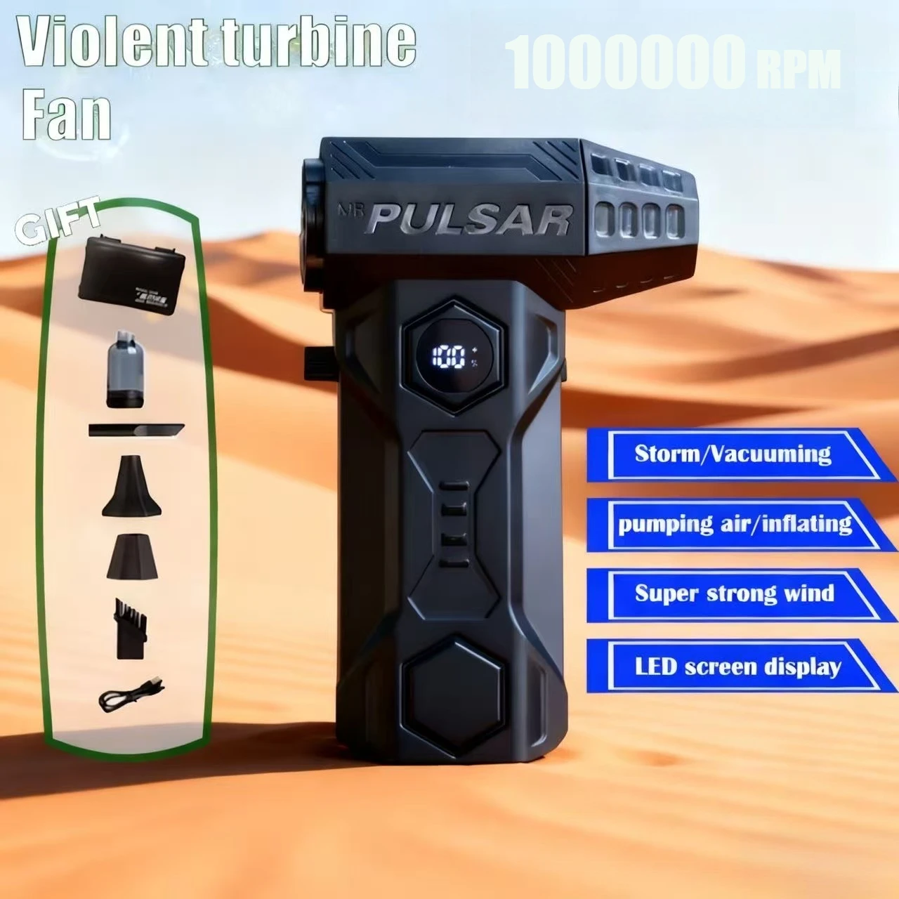 X11Pro Turbo Jet ventilateur 1000000 tr/min moteur sans brosse puissant ventilateur d'air vitesse du vent 75 m/s 10000 mAh Violent Turbo ventilateur Kit d'aspirateur