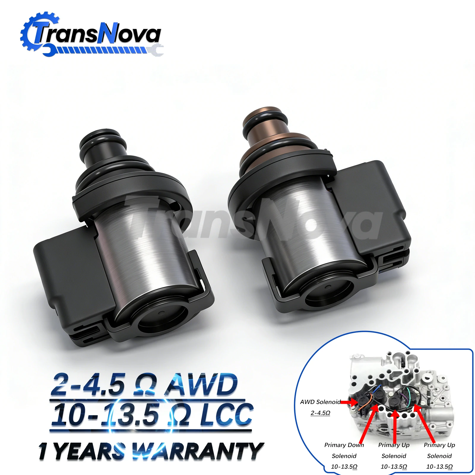 

TransNova 31825AA050 51 TR580 TR690 Solenoid Torque Converter Lock-Up AWD Solenoids CVT Transmission A Pair For Subaru FORESTER