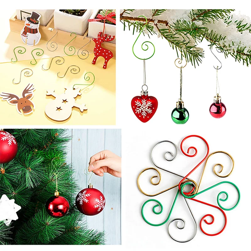 20pcs Christmas Ornament Hooks Metal S-shaped Hooks Holders For Christmas Tree Ball Pendant Hanging Decoration DIY Home Decor