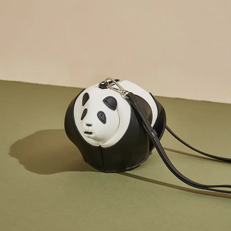 P99 urocza mała Mini Panda patchworkowa torba posłaniec dzielona skórzana torebka damska torebka torba Crossbody