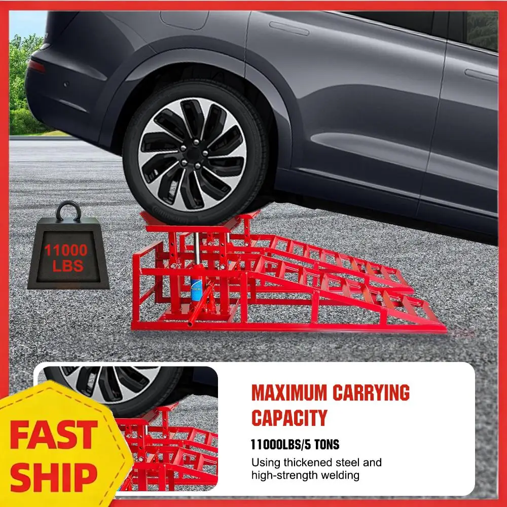 

Комплект из 2-х гидравлических автомобильных пандусов (наклонных платформ) для ремонта автомобилей, грузоподъемность 5 тонн, для замены шин