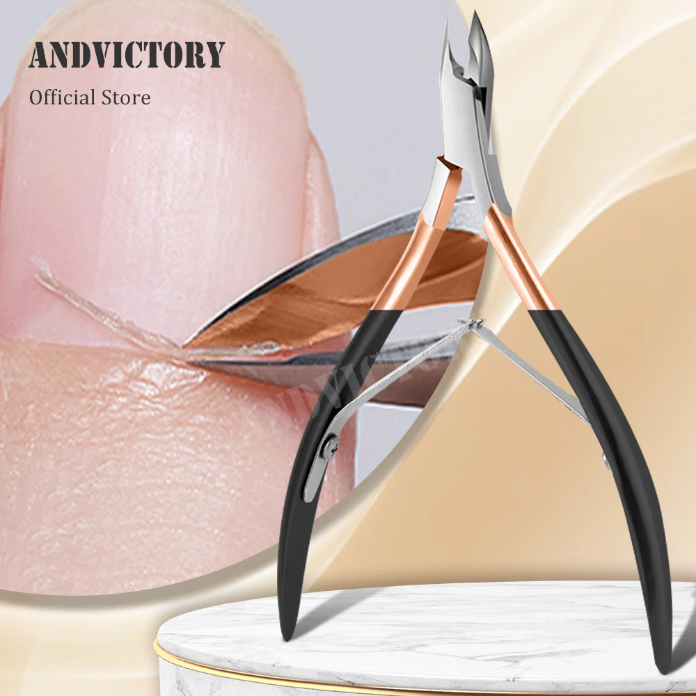 

1 шт., кусачки для кутикулы, триммер для удаления кутикулы из нержавеющей стали с нескользящей силиконовой ручкой, маникюрные инструменты для ухода за ногтями