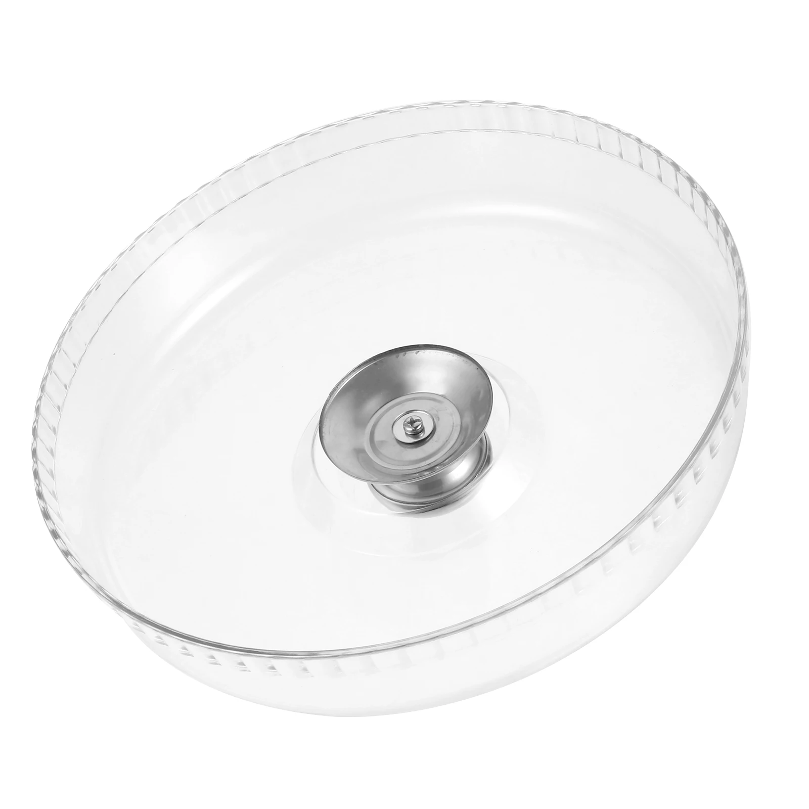 

Transparent Cake Dust Cover Lightweight Plastic Stand Lid with Stainless Handle Easy Clean Protective Container for Bakery