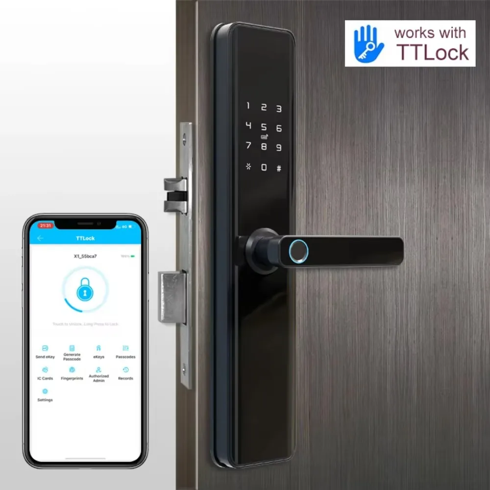 Security Biometric Electronic Lock Ttlock Smart Door Lock with Card Pass for Hotel