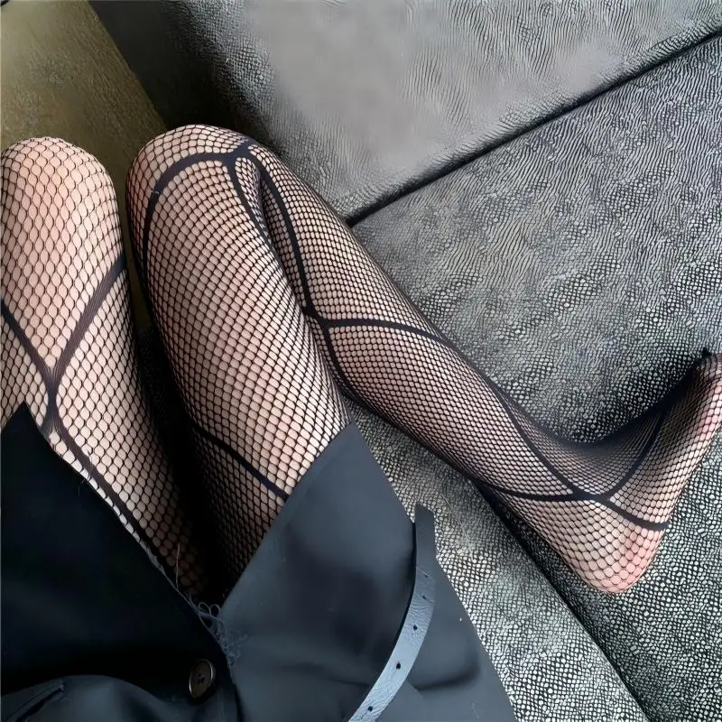 1/2 Stück Große Diamant-Netzstrümpfe in Schwarz, Ultra-dünne Seidenstrümpfe für Damen, Anti-Haken Seidenstrumpfhose