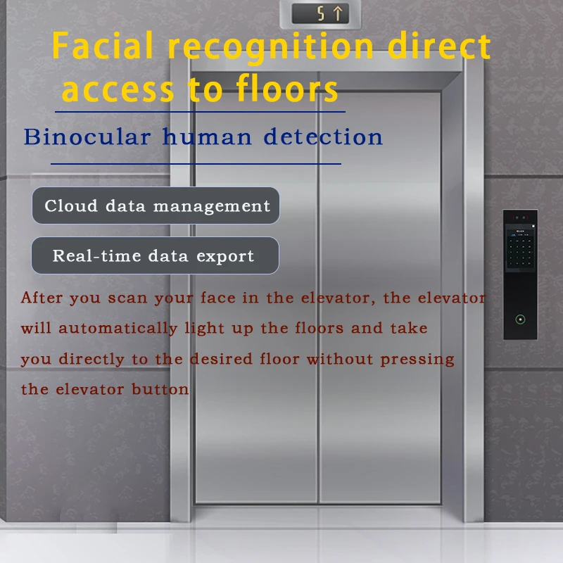 Dispositivo de control de acceso con reconocimiento facial de ascensor Reconocimiento de venas de palma Código QR Control de acceso de ascensor para dispositivos de entrada segura