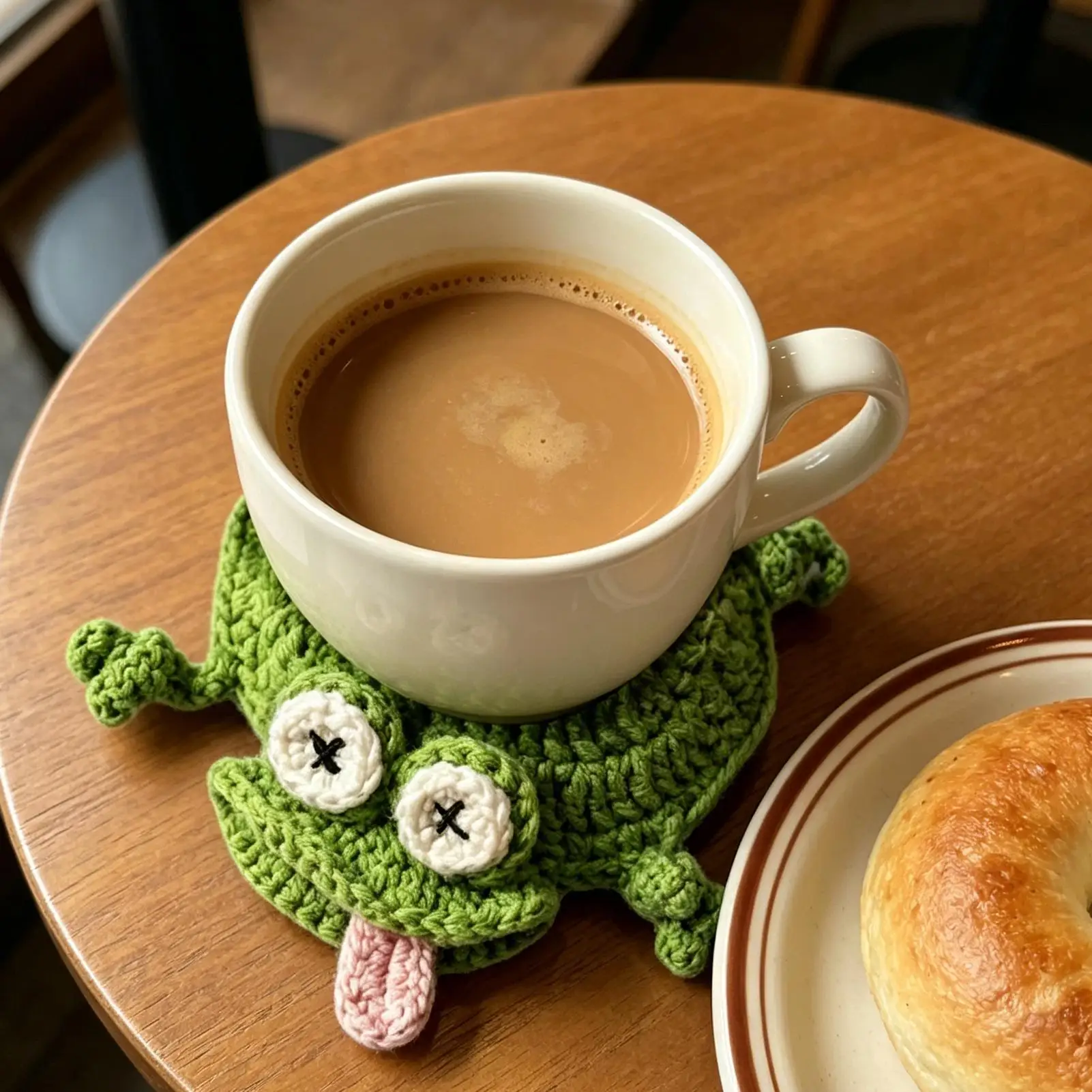Handmade Crochet Turtle Coaster Cute Knit Animal Cup Mat Heat Insulation Table Decor Stress Relief Fun Gift for Home Office