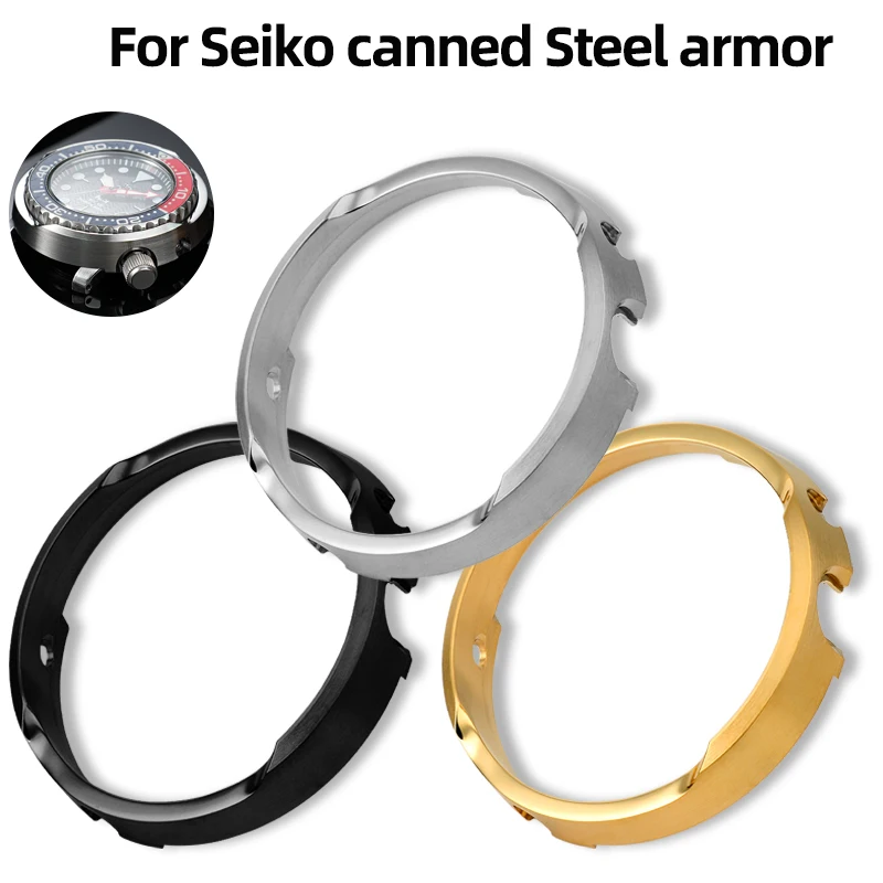 Modified Case Protector Shroud For Seiko Canned SNE497 SNE498 SNE499 SNE518 SNE533 Metal Armor Steel Bezel Outer Shell DIY parts