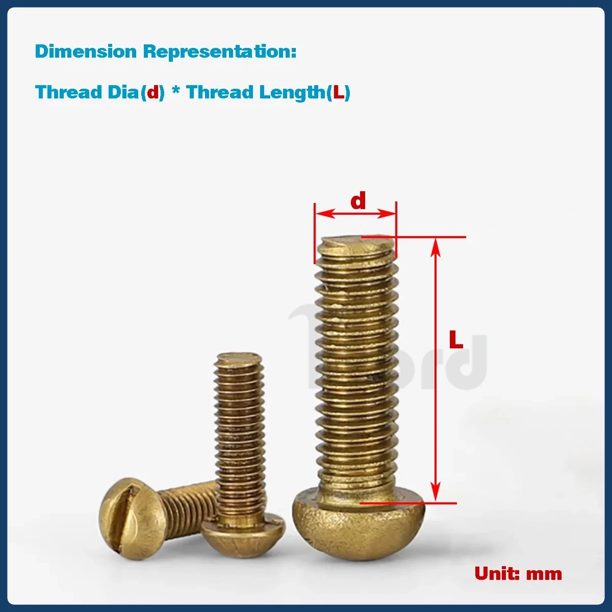 Brass Slotted Round Head Screw / Bolt M3M4M5M6M8