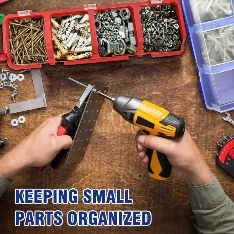 Multi Functional Screw Storage Box Portable Mini Jewelry Sewing Equipment Container Boxes with Lids 4 Compartment Storage Boxes