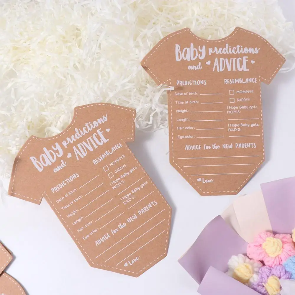 

20pcs Blessing Baby Gender Reveal Cards Kraft Paper Handwritten Gender Advice Cards DIY Decor Baby Hanging Ornaments