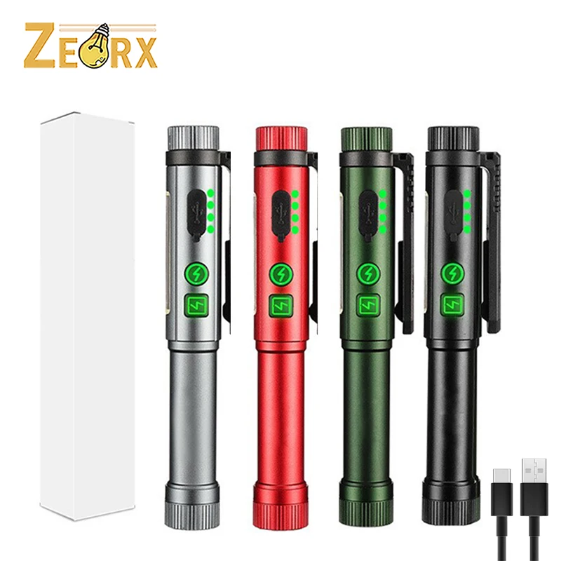 

Mini EDC Flashlights Rechargerable with Clip, Magnetic, 600 Lumens for Inspection, Emergency, Garage Working, Running, Camping