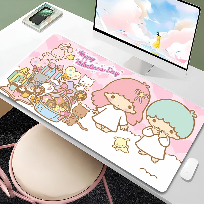 90x40cm Mouse Pad Little Twin Star Anime Gaming Accessories Mousepad xxl Completo Computer Keyboard Pad Carpet Desk Mat Varmilo