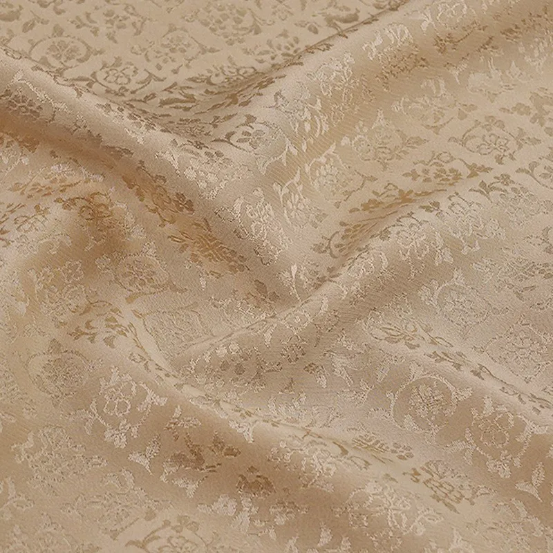 Narrow-width pure silk rhombic pattern new Chinese-style Hanfu cheongsam clothing fabric
