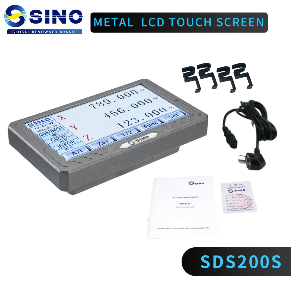 NEW SINO SDS200S 3 Axis LCD Full Touch Screen Digital Readout DRO Metal Cover Linear Scale Display Counter For Milling Lathe