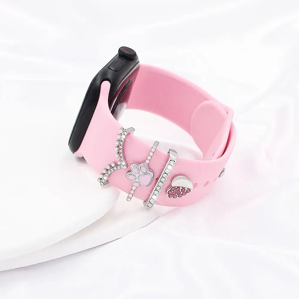 

Fashion Metal Watch Band Ornament Bracelet Diamond Decorative Ring Brooch Wristbelt Charms for iwatch Strap Accessories