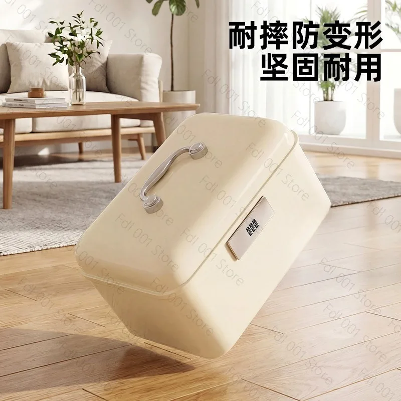 Password Lock Storage Box Double‑layer Large‑capacity Household Case for  Certificates Valuables Safekeeping