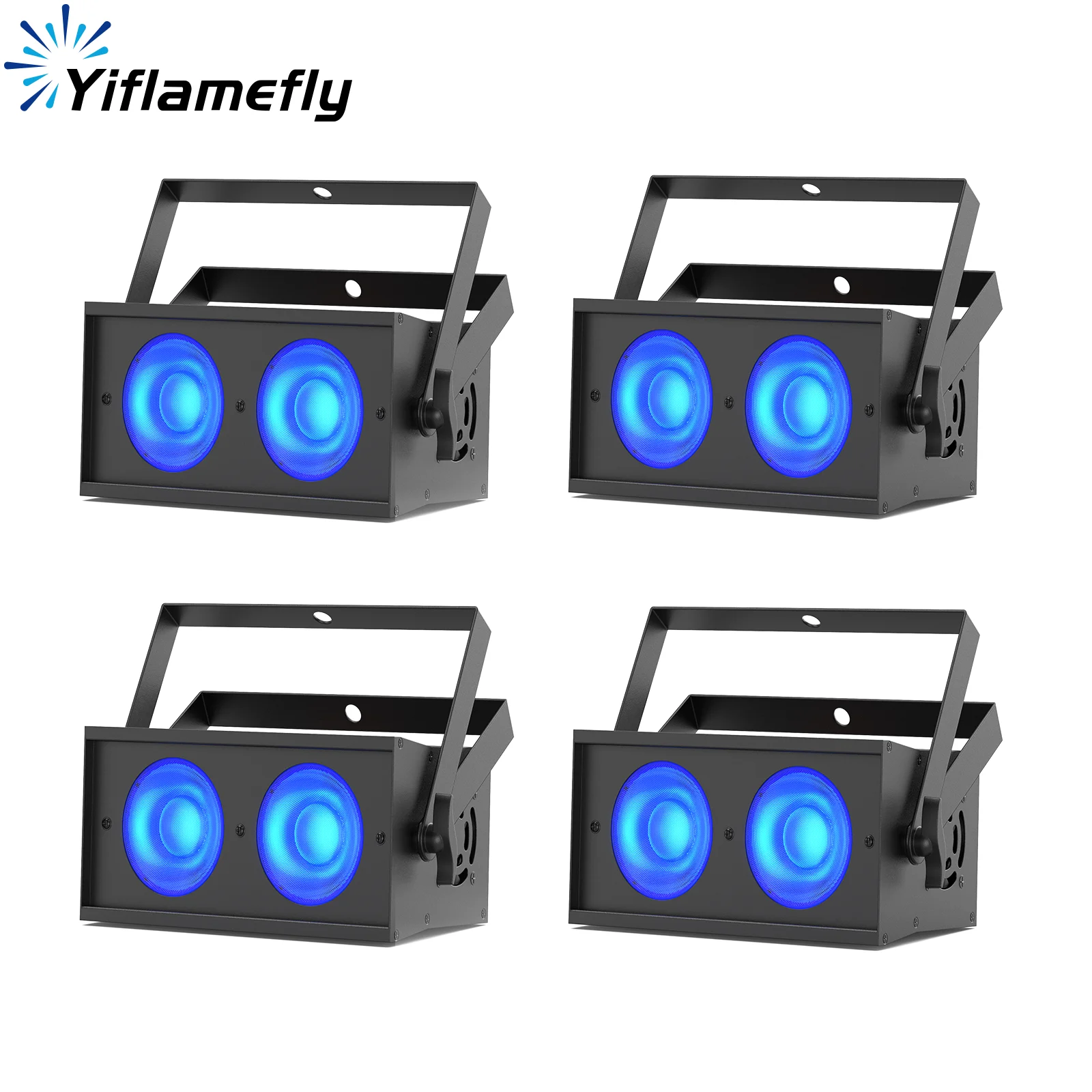 

Yiflamefly 4Pcs 100W 2-Eye COB LED Par Light RGBW Dyeing Stage Light DMX Blinder Light Theater Lights For Wedding Party Bar KTV