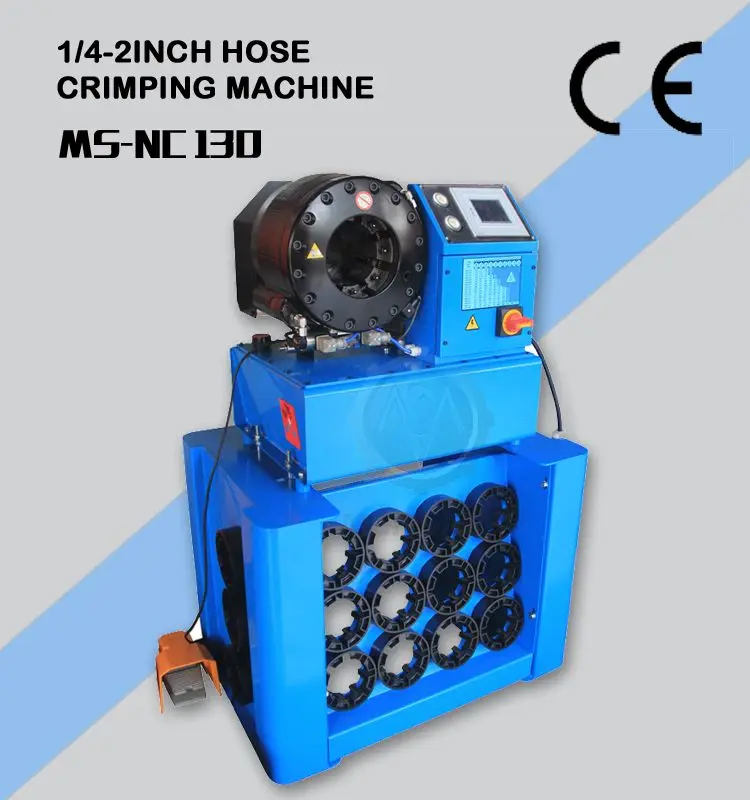 hand pump operated hydraulic crimping machine for rubber hose from 1/4\'\' to 2\'\' 2SN 4SP wire braided for workshop hose repair