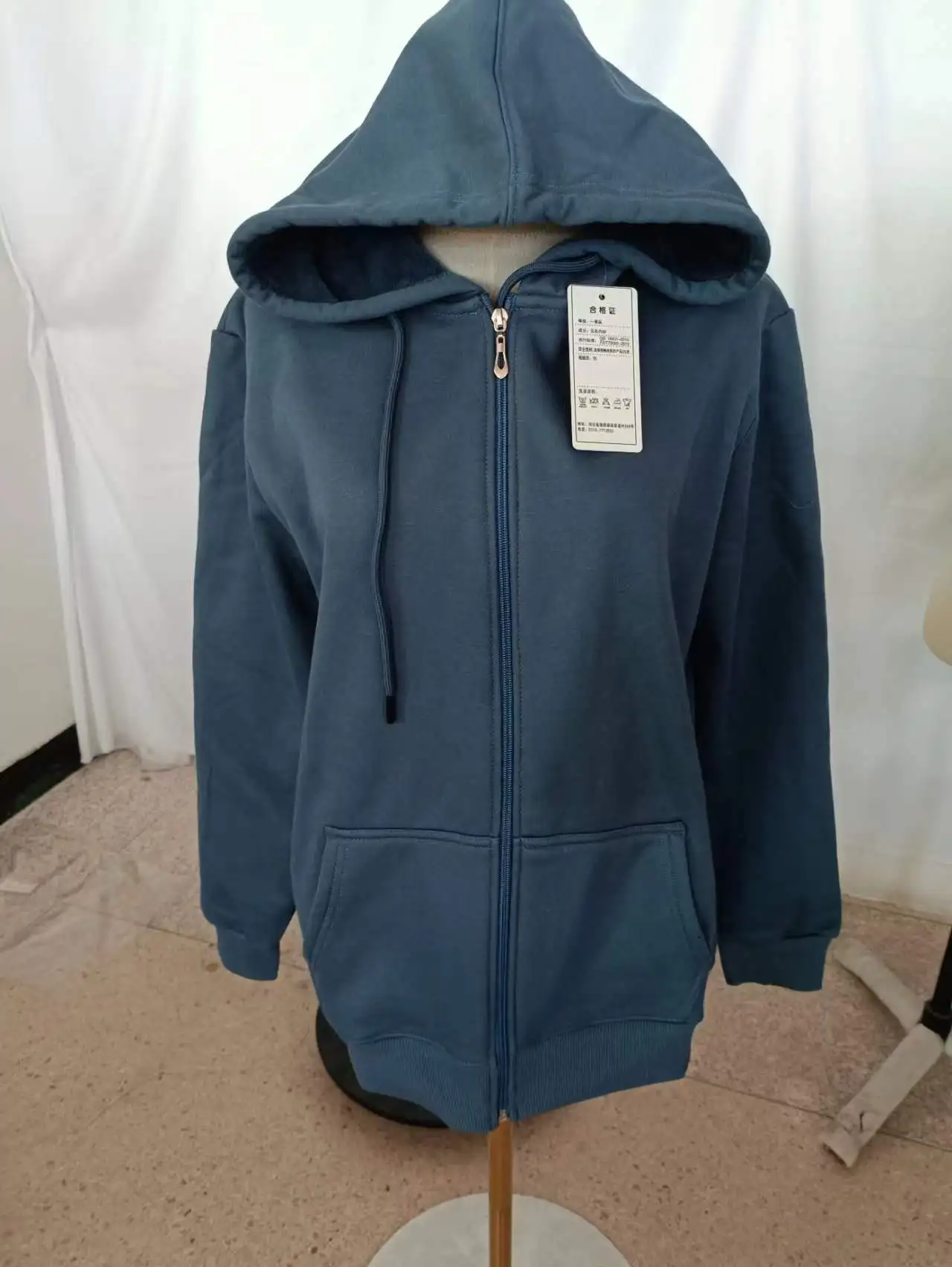 Big Size Hoodie Men Autumn Winter Fleece Hoodies Solid Color Jacket Zip Up Hoodies 12XL Blue Black Red Grey images - 6