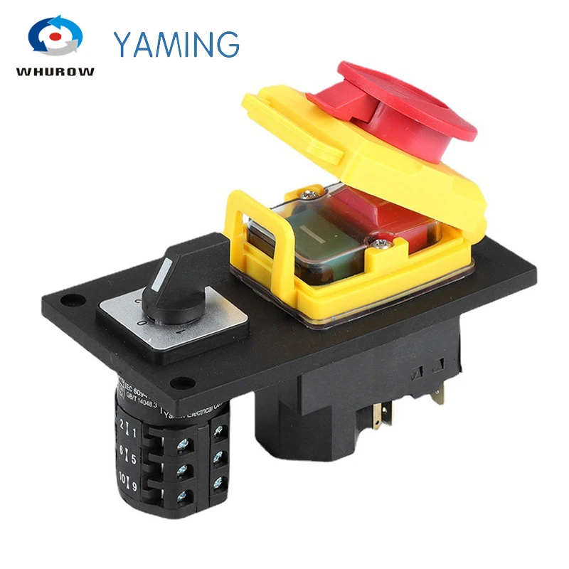 

Electromagnetic Switch 400V 7 Pins Rotary Combined With Protection Cover Lock Waterproof Reset Push Button YCZ4-C