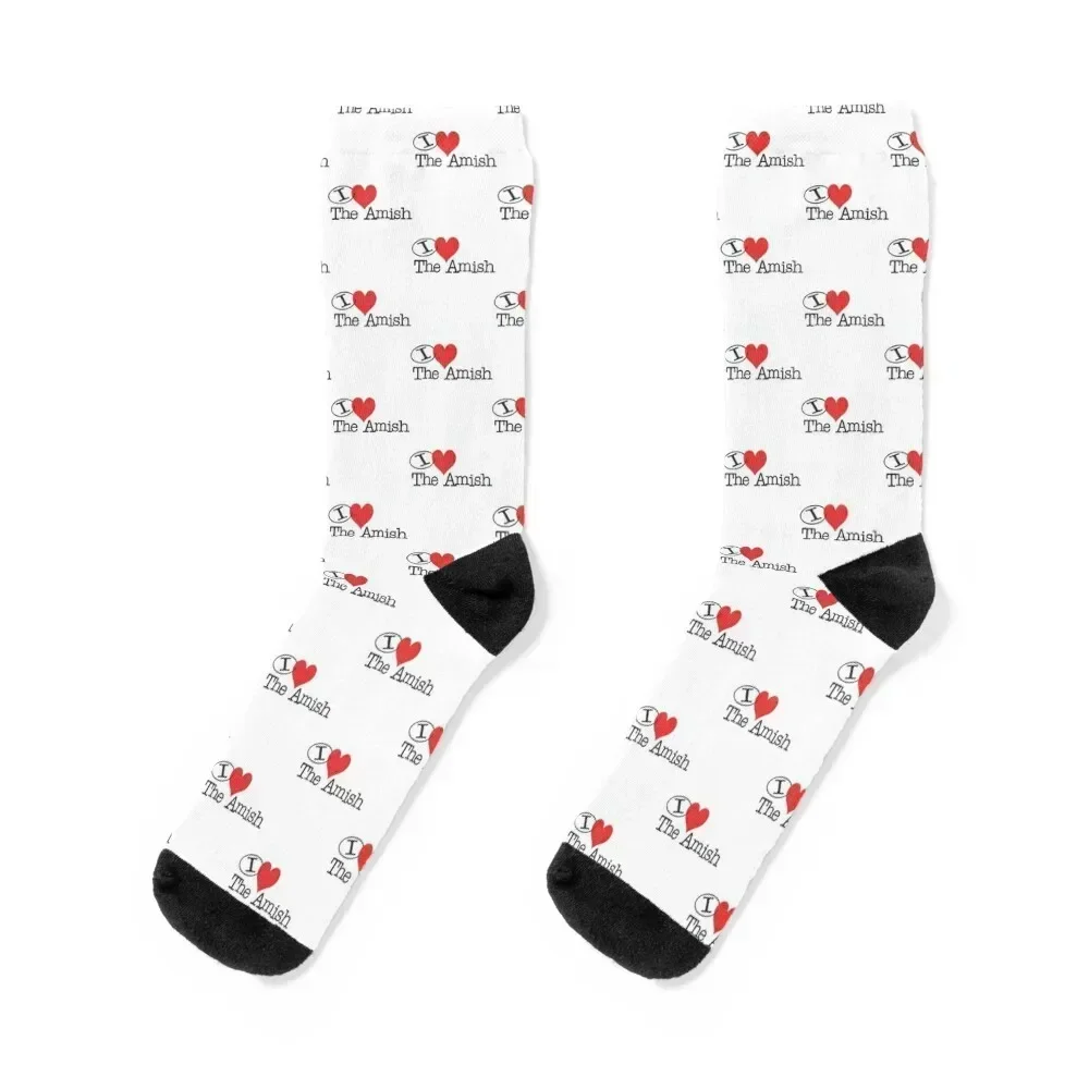 

I The Amish Socks golf snow New year's football Socks Woman Men's