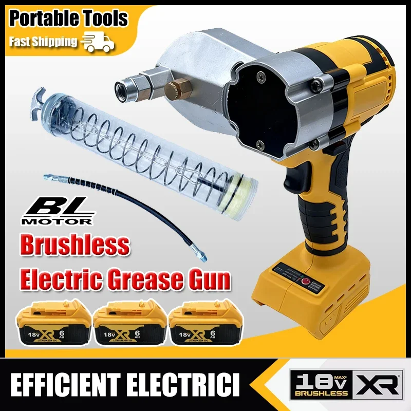 

Бесщеточный электрический шприц для смазки, работающий от 20-вольтовой батареи, высоконапорный инжектор для смазочного масла, шприцы для смазки, совместимые с батареями Dewalt 18В.