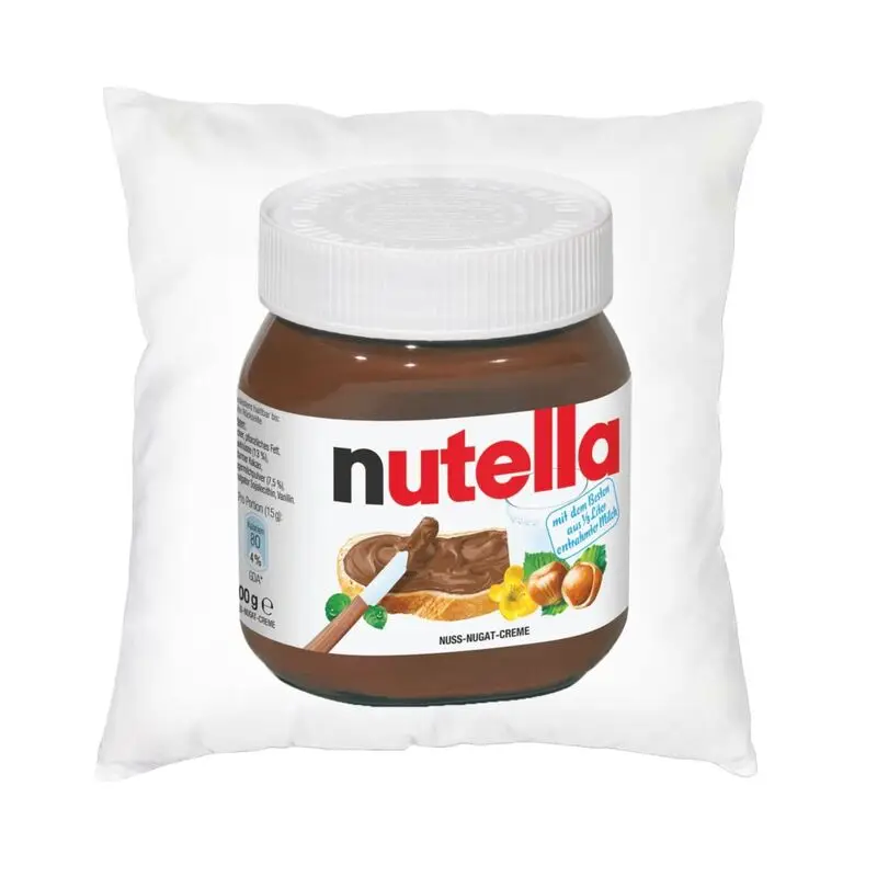 Italy Nutellas Jar Square Pillow Case Decoration Cushions Throw Pillow for Car Double-sided Printing