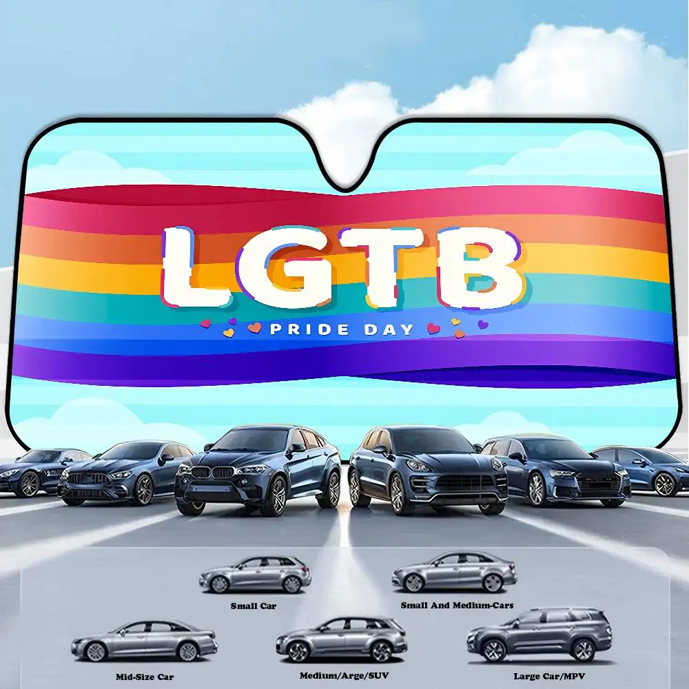 

Солнцезащитный козырек для лобового стекла автомобиля с забавным дизайном в виде флага ЛГБТ, складной, защита от ультрафиолета, для переднего стекла