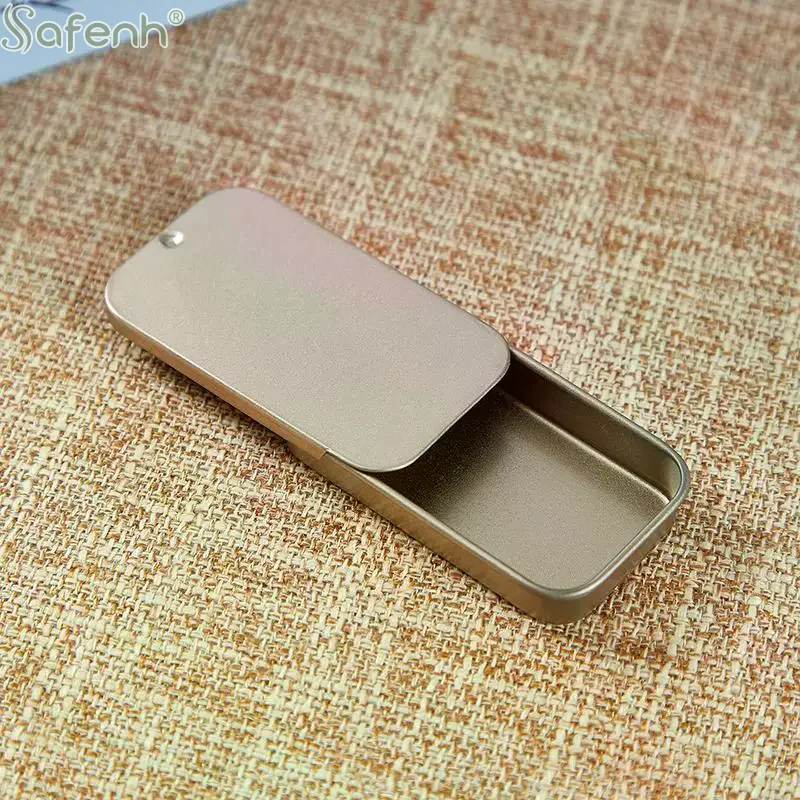 Slide Cover Tinplate Mini Metal Box  Portable Pill Organizer Multiuse Storage for Wedding Jewelry Favor