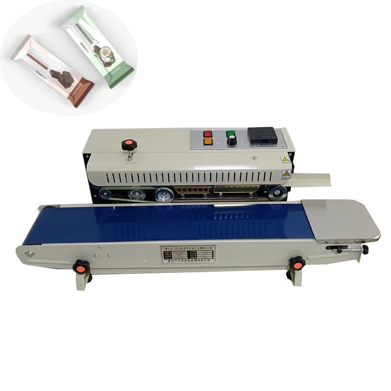 Automatic continuous food aluminum foil paper pouch PVC Membrane Bag Film packaging heat seal sealer plastic bag sealing machine