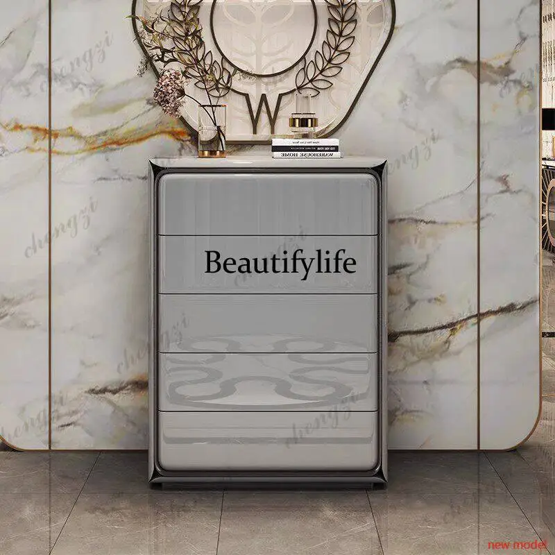 Italian entrance, light luxury home decoration cabinet, modern and simple, living room solid wood storage lockerN138