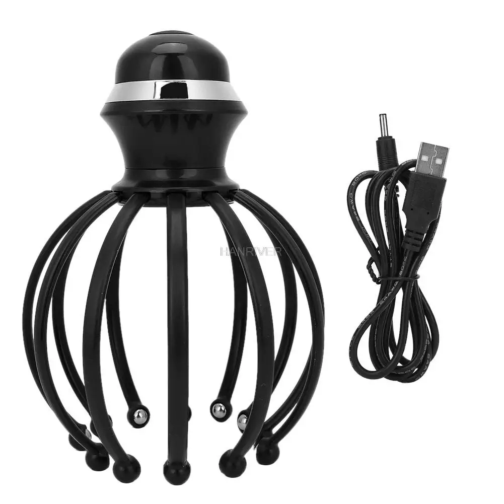 

Head massager with vibration for scalp relaxation, featuring 12 claws or 8 tentacles for acupoint massage.