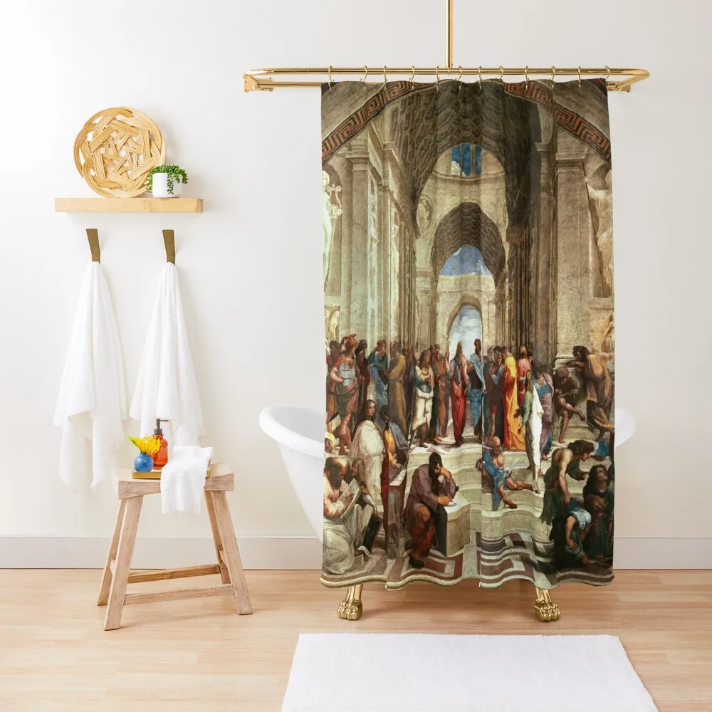 

Занавеска для душа Raphael School of Athens, водонепроницаемая тканевая занавеска для ванной комнаты, декоративная занавеска для ванной комнаты