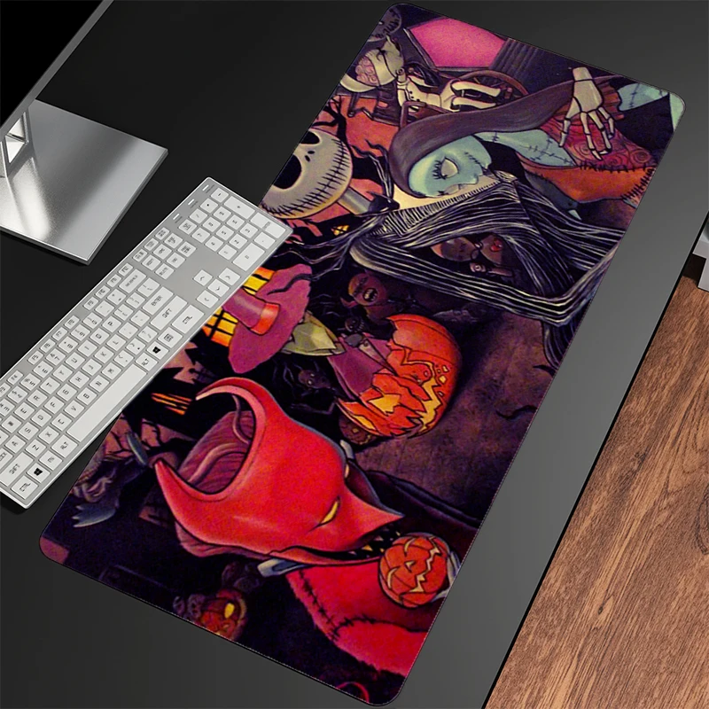 Alfombrilla de ratón Jack Skellington Edge, alfombrilla blanca con estampado HD para Gamer, alfombrilla de escritorio para ordenador, teclado de mesa moderno, alfombra para ordenador portátil, alfombrilla para ratón para juegos XXL