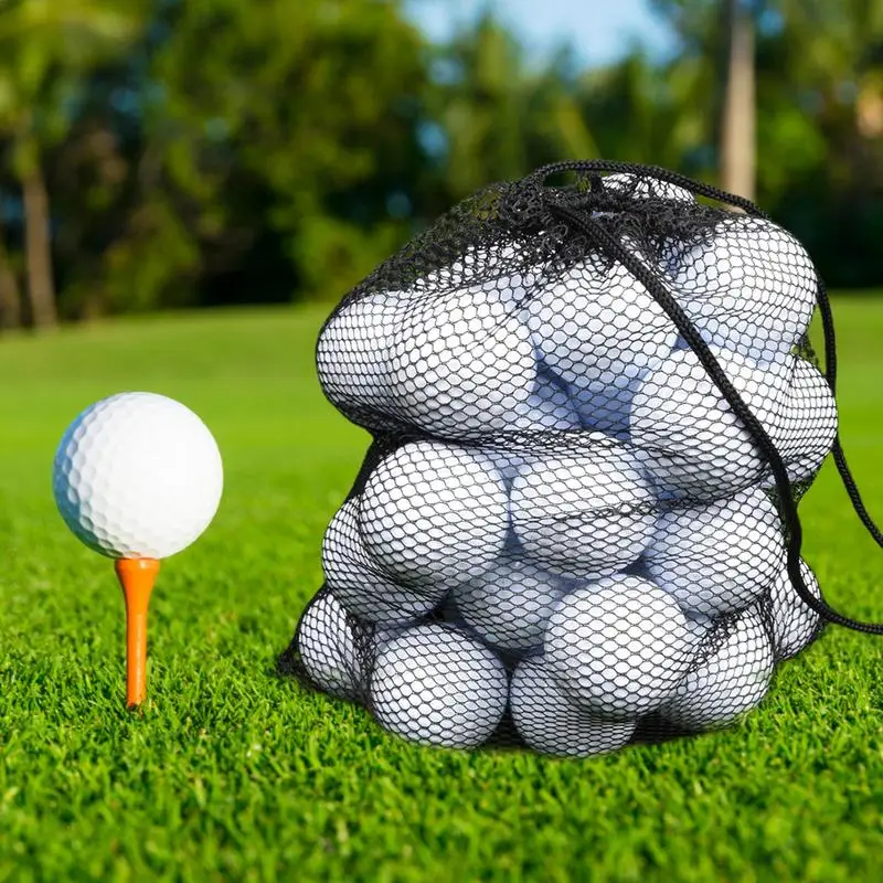 Golf Ball Bag Pouch Mesh Ball Bag Nylon Golf Pouch With Drawstring Large Capacity Multifunctional Portable Ball Storage For