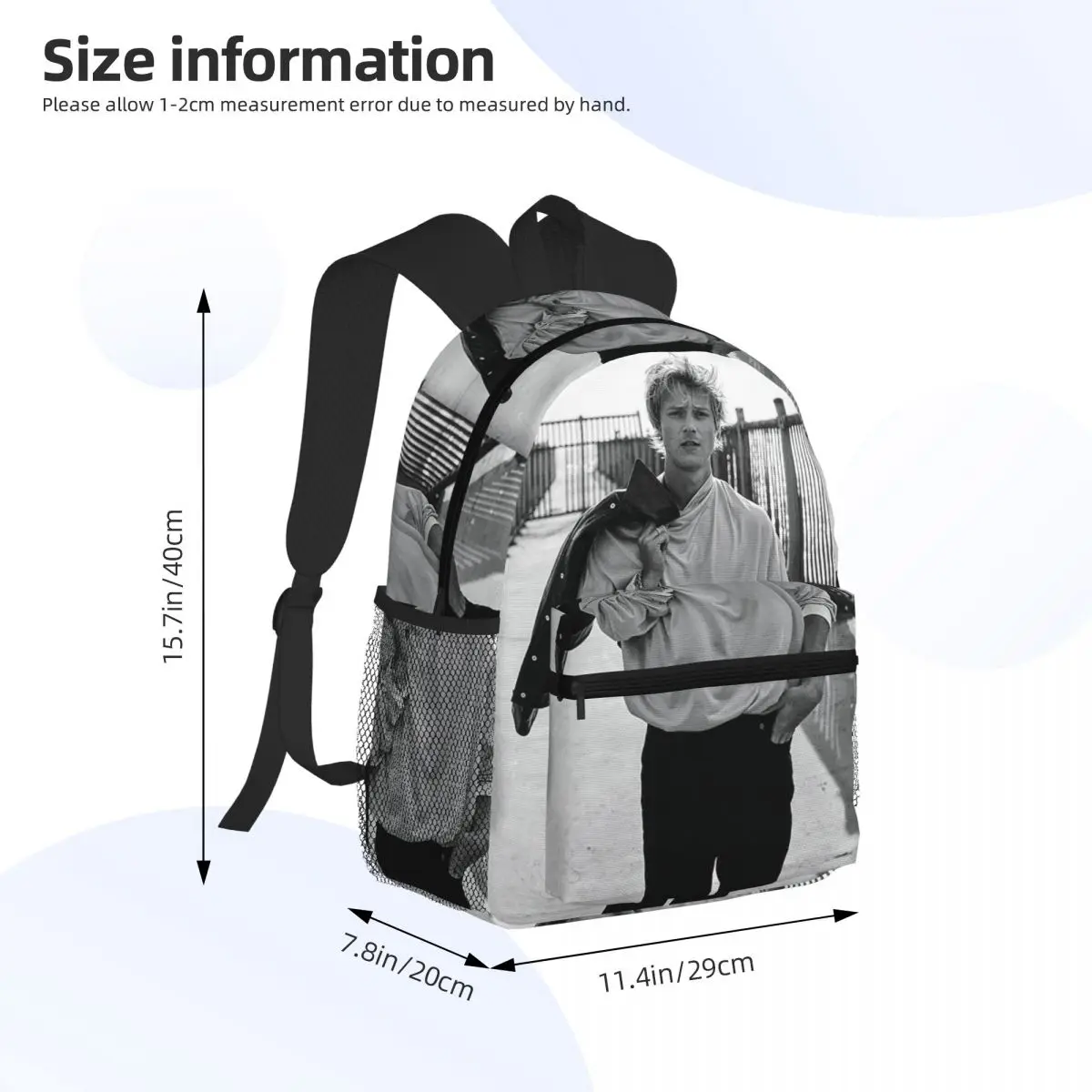 Soft Rudy Pankow JJ Maybank Poster Student Backpack School Bag Hiking Travel Daypack for Boys Girls Bookbag Shoulder Bags