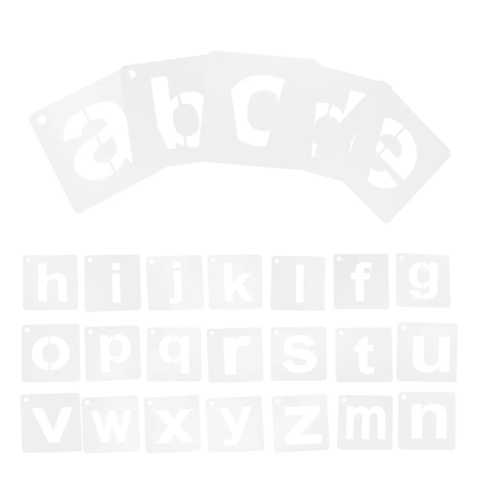 

1Set Reusable Alphabet Letter Stencils Plastic Templates Early Education Painting Crafts Wall Art Letter Drawing Stencils