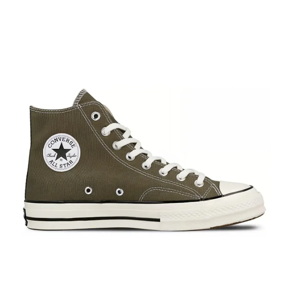 Converse Olive Green 1970s Chuck Taylor All Star High Comfortable Lightweight Canvas Shoes Men's and Women's Board Shoes