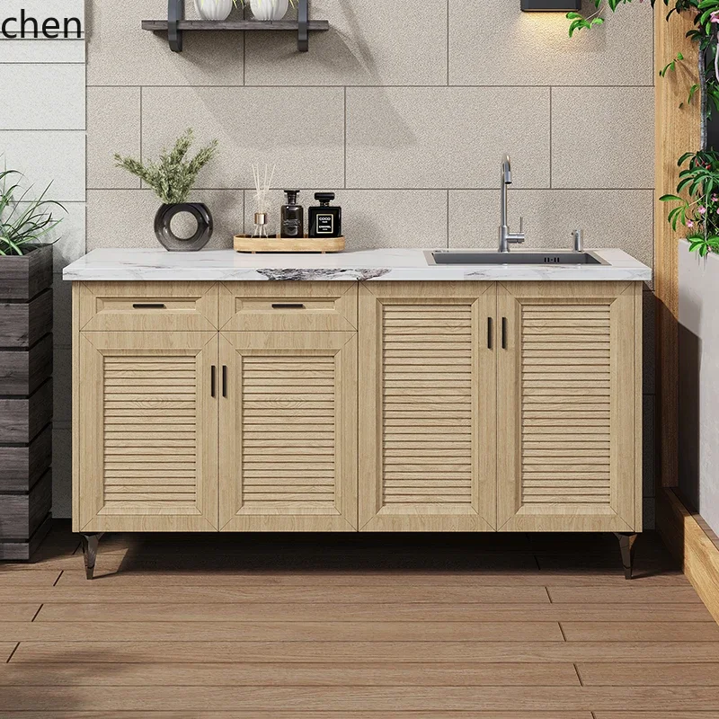 ZML aluminum alloy outdoor wash basin integrated cabinet outdoor balcony courtyard locker wash basin