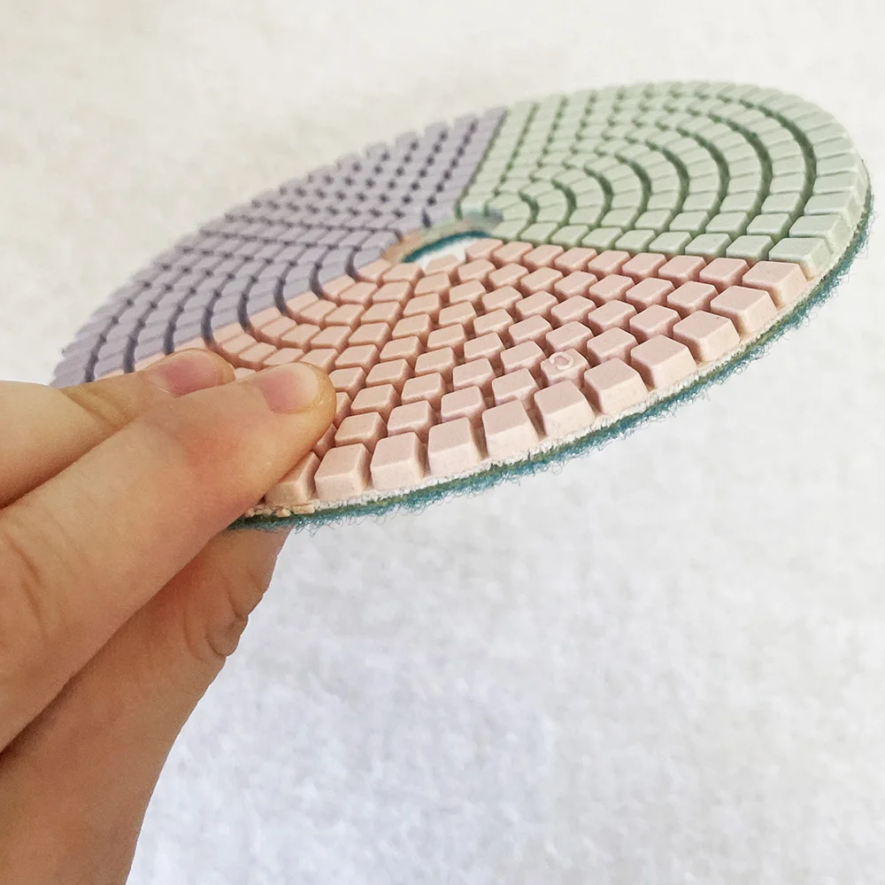 3-Color 4 Inch 100mm Diamond Wet Polishing Pads For Stone Marble Granite Quartz Grinding Diamond Tool