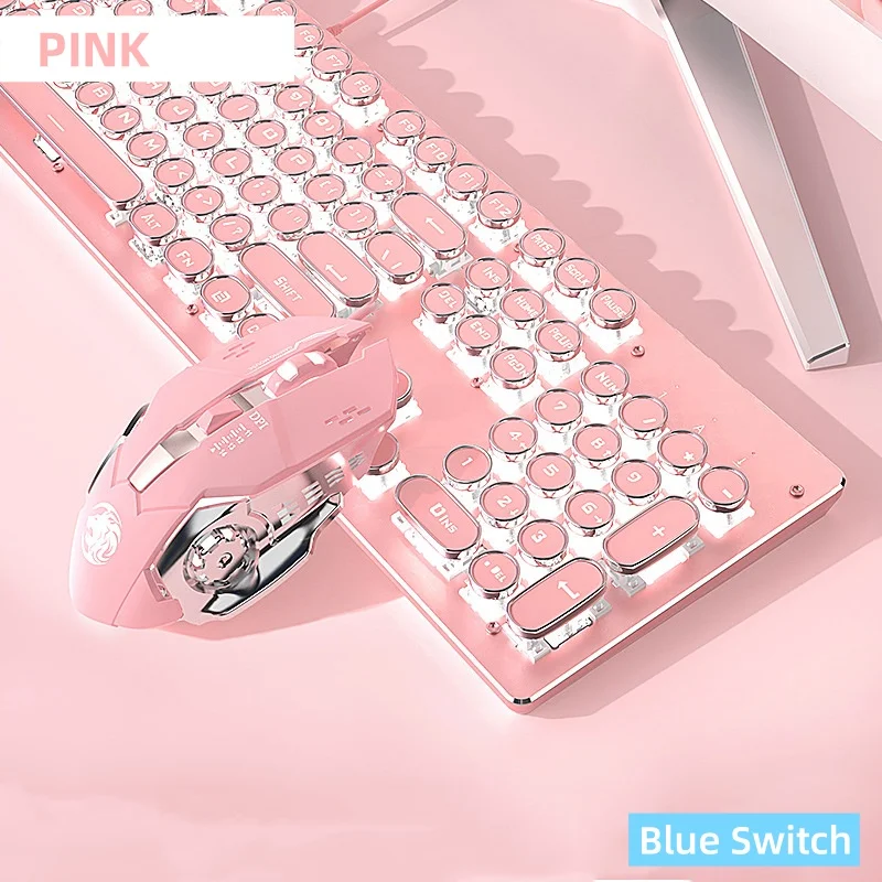 

Punk Stunning Backlit Mechanical Keyboard - Wired Gaming & E-Sports Keyboard with RGB Rainbow Lighting LED Backlit Keyboard
