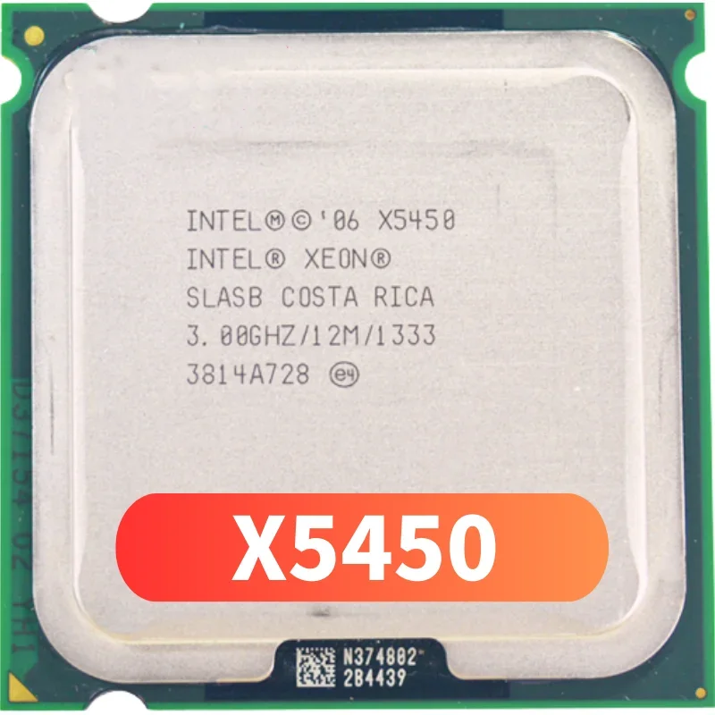 معالج Xeon X5450 CPU ، يعمل على اللوحة الأم LGA775 ، 12 ميجا بايت ، MHz