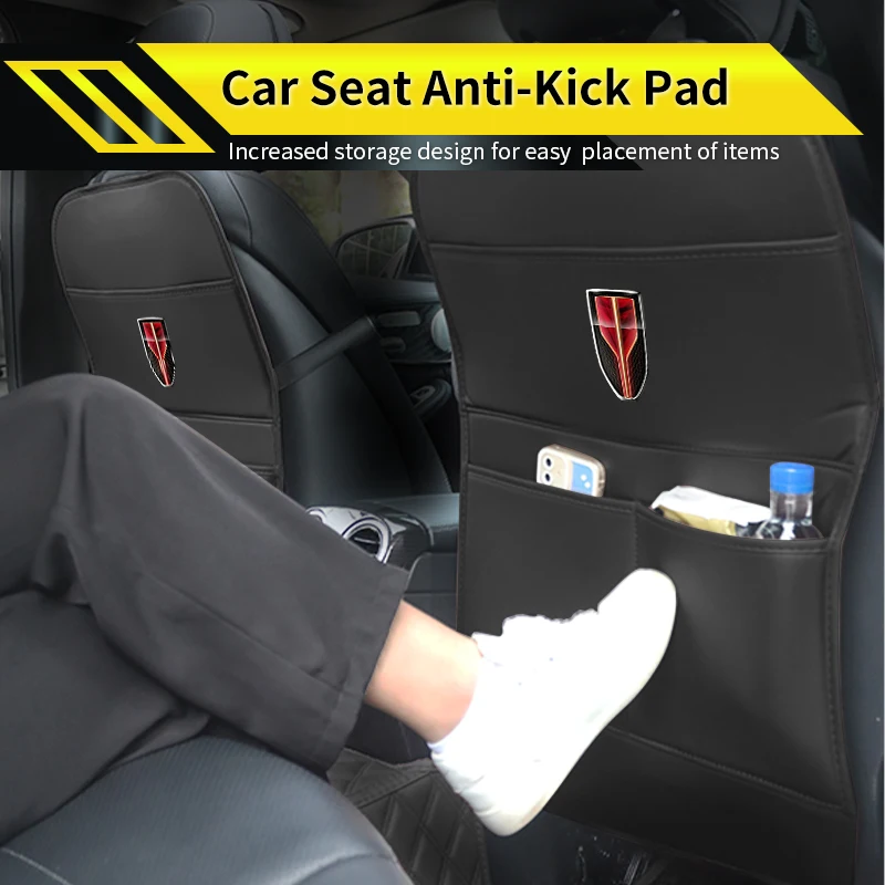Car Anti-Kick Pad Seat Back Storage Pocket Kick Guard Auto Accessories For Hongqi H5 H6 H7 H9 E-QM5 HS3 HS5 HS6 HS7 E-HS3 E-HS9