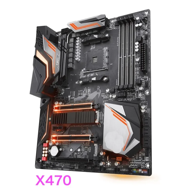 مناسبة لجيجابايت X470 AORUS GAMING 5 WIFI اللوحة الأم دعم 7th A-Series CPU ATX X470 اللوحة الرئيسية 100% تم اختبارها بشكل جيد وتعمل بالكامل