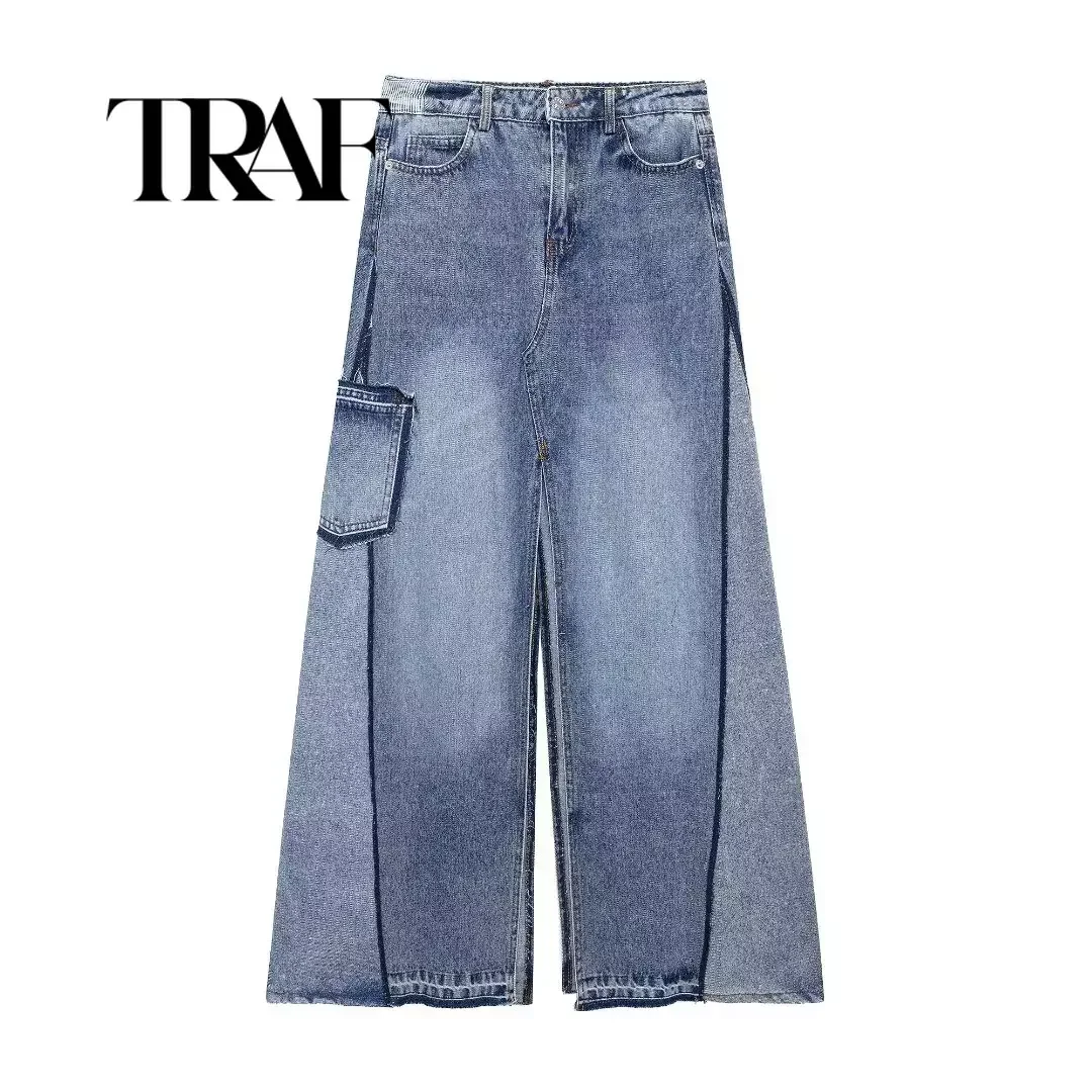 TRAF Jeans Women High Waist Wide Leg Jeans for Women\'s Fashion Oversize Pants Trousers Clothes Y2k Pant ﻿TRAFSHE TRAF Official