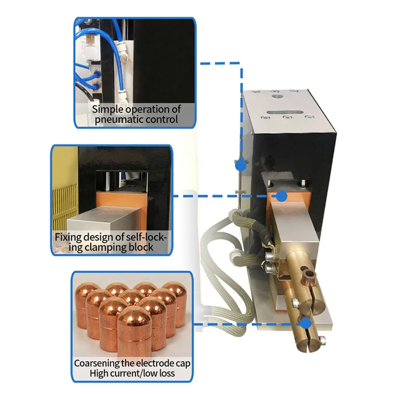 Soldador semiautomático neumático portátil de mano, máquina de soldadura por puntos para quilla de acero, Manual de hoja de Metal de acero inoxidable pequeño