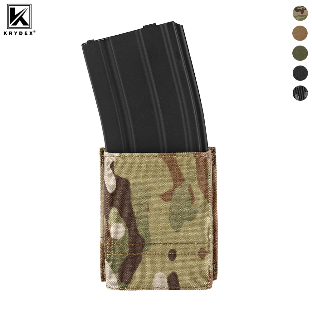 

KRYDEX Tactical Single Magazine Pouch MOLLE Mag Holder Remove Insert Clip 5.56 Rifle M4 M16 Hunting Accessories